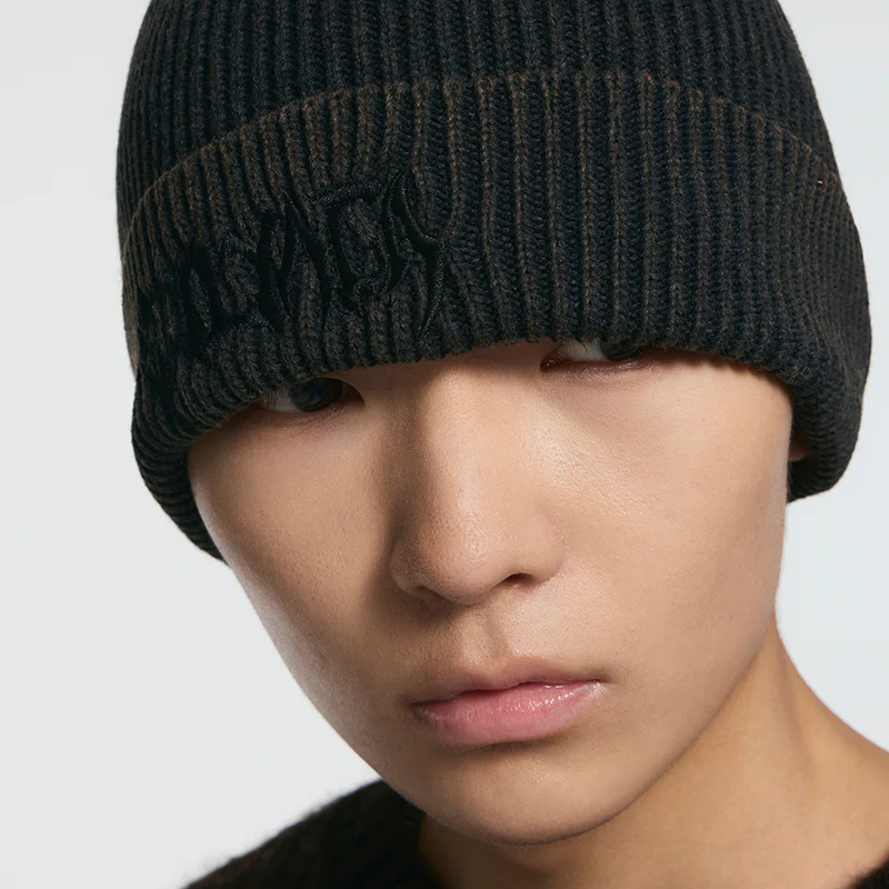 Black Letter Embroidery Beanie - Image 3