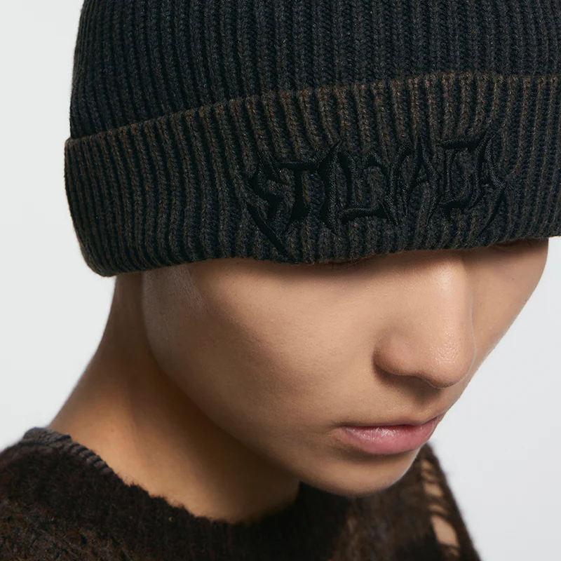 Black Letter Embroidery Beanie - Image 4